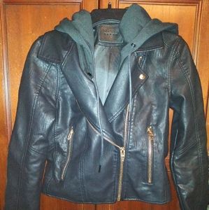 NWOT Moto Jacket with Removable Hood